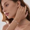 imageBirthstone Bracelet for Women 925 Sterling Silver Dainty Princess Cut Link Bracelet Jewelry Gifts for Her04 April  Simulated Diamond