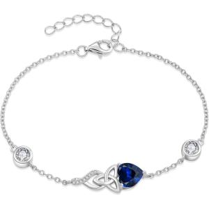 imageInfinity Celtic Knot Bracelet 925 Sterling Silver Birthstone Bracelet Irish Jewelry Gifts for Women09 September  Sapphire