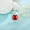 imageBirthstone Necklace for Women 925 Sterling Silver Princess Cut Halo Necklace Pendant Jewelry Gifts for Her01 January  Garnet