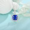 imageBirthstone Necklace for Women 925 Sterling Silver Princess Cut Halo Necklace Pendant Jewelry Gifts for Her09 September  Sapphire