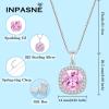 imageBirthstone Necklace for Women 925 Sterling Silver Princess Cut Halo Necklace Pendant Jewelry Gifts for Her10 October  Pink Tourmaline