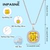 imageBirthstone Necklace for Women 925 Sterling Silver Princess Cut Halo Necklace Pendant Jewelry Gifts for Her11 November  Citrine