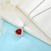 imageBirthstone Necklace for Women 925 Sterling Silver Triangle Halo Pendant Necklace Jewelry for Her01 January  Garnet