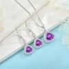 imageBirthstone Necklace for Women 925 Sterling Silver Triangle Halo Pendant Necklace Jewelry for Her02 February  Amethyst