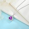 imageBirthstone Necklace for Women 925 Sterling Silver Triangle Halo Pendant Necklace Jewelry for Her02 February  Amethyst