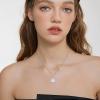imageBirthstone Necklace for Women 925 Sterling Silver Triangle Halo Pendant Necklace Jewelry for Her04 April  Simulated Diamond