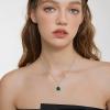 imageBirthstone Necklace for Women 925 Sterling Silver Triangle Halo Pendant Necklace Jewelry for Her05 May  Emerald
