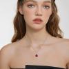 imageBirthstone Necklace for Women 925 Sterling Silver Triangle Halo Pendant Necklace Jewelry for Her07 July  Ruby