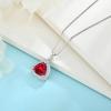 imageBirthstone Necklace for Women 925 Sterling Silver Triangle Halo Pendant Necklace Jewelry for Her07 July  Ruby