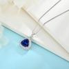 imageBirthstone Necklace for Women 925 Sterling Silver Triangle Halo Pendant Necklace Jewelry for Her09 September  Sapphire