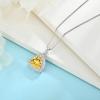imageBirthstone Necklace for Women 925 Sterling Silver Triangle Halo Pendant Necklace Jewelry for Her11 November  Citrine