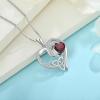 imageCeltic Knot Necklace 925 Sterling Silver Love Heart Trinity Knot Pendant Irish Good Luck Necklace Birthstone Jewelry for Women01 January  Garnet