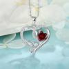 imageCeltic Knot Necklace 925 Sterling Silver Love Heart Trinity Knot Pendant Irish Good Luck Necklace Birthstone Jewelry for Women01 January  Garnet