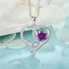 imageCeltic Knot Necklace 925 Sterling Silver Love Heart Trinity Knot Pendant Irish Good Luck Necklace Birthstone Jewelry for Women02 February  Amethyst
