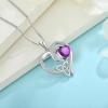 imageCeltic Knot Necklace 925 Sterling Silver Love Heart Trinity Knot Pendant Irish Good Luck Necklace Birthstone Jewelry for Women02 February  Amethyst