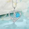 imageCeltic Knot Necklace 925 Sterling Silver Love Heart Trinity Knot Pendant Irish Good Luck Necklace Birthstone Jewelry for Women03 March  Aquamarine