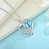 imageCeltic Knot Necklace 925 Sterling Silver Love Heart Trinity Knot Pendant Irish Good Luck Necklace Birthstone Jewelry for Women03 March  Aquamarine
