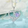 imageCeltic Knot Necklace 925 Sterling Silver Love Heart Trinity Knot Pendant Irish Good Luck Necklace Birthstone Jewelry for Women06 June  Alexandrite