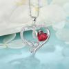 imageCeltic Knot Necklace 925 Sterling Silver Love Heart Trinity Knot Pendant Irish Good Luck Necklace Birthstone Jewelry for Women07 July  Ruby