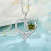 imageCeltic Knot Necklace 925 Sterling Silver Love Heart Trinity Knot Pendant Irish Good Luck Necklace Birthstone Jewelry for Women08 August  Peridot