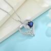 imageCeltic Knot Necklace 925 Sterling Silver Love Heart Trinity Knot Pendant Irish Good Luck Necklace Birthstone Jewelry for Women09 September  Sapphire