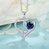 imageCeltic Knot Necklace 925 Sterling Silver Love Heart Trinity Knot Pendant Irish Good Luck Necklace Birthstone Jewelry for Women09 September  Sapphire