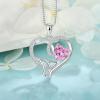 imageCeltic Knot Necklace 925 Sterling Silver Love Heart Trinity Knot Pendant Irish Good Luck Necklace Birthstone Jewelry for Women10 October  Pink Tourmaline