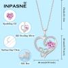 imageCeltic Knot Necklace 925 Sterling Silver Love Heart Trinity Knot Pendant Irish Good Luck Necklace Birthstone Jewelry for Women10 October  Pink Tourmaline