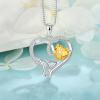 imageCeltic Knot Necklace 925 Sterling Silver Love Heart Trinity Knot Pendant Irish Good Luck Necklace Birthstone Jewelry for Women11 November  Citrine