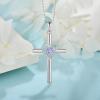 imageCross Necklace for Women 925 Sterling Silver Heart Birthstone Pendant Necklace Crucifix Religious Gemstone Jewelry Gift for Women Her Mom Wife Daughter06 June  Alexandrite