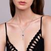 imageCross Necklace for Women 925 Sterling Silver Heart Birthstone Pendant Necklace Crucifix Religious Gemstone Jewelry Gift for Women Her Mom Wife Daughter12 December  Tanzanite