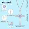 imageCross Necklace for Women 925 Sterling Silver Heart Birthstone Pendant Necklace Crucifix Religious Gemstone Jewelry Gift for Women Her Mom Wife Daughter06 June  Alexandrite