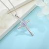 imageCross Necklace for Women 925 Sterling Silver Heart Birthstone Pendant Necklace Crucifix Religious Gemstone Jewelry Gift for Women Her Mom Wife Daughter06 June  Alexandrite