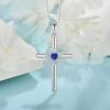 imageCross Necklace for Women 925 Sterling Silver Heart Birthstone Pendant Necklace Crucifix Religious Gemstone Jewelry Gift for Women Her Mom Wife Daughter12 December  Tanzanite