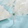 imageCross Necklace for Women 925 Sterling Silver Heart Birthstone Pendant Necklace Crucifix Religious Gemstone Jewelry Gift for Women Her Mom Wife Daughter05 May  Emerald