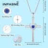 imageCross Necklace for Women 925 Sterling Silver Heart Birthstone Pendant Necklace Crucifix Religious Gemstone Jewelry Gift for Women Her Mom Wife Daughter12 December  Tanzanite