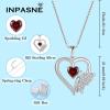 imageHeart Butterfly Necklace for Women 925 Sterling Silver Heart Pendant with Birthstone Jewelry for Women Her Mom Wife01 January  Garnet
