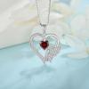 imageHeart Butterfly Necklace for Women 925 Sterling Silver Heart Pendant with Birthstone Jewelry for Women Her Mom Wife01 January  Garnet