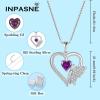 imageHeart Butterfly Necklace for Women 925 Sterling Silver Heart Pendant with Birthstone Jewelry for Women Her Mom Wife02 February  Amethyst