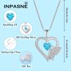 imageHeart Butterfly Necklace for Women 925 Sterling Silver Heart Pendant with Birthstone Jewelry for Women Her Mom Wife03 March  Aquamarine