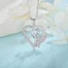 imageHeart Butterfly Necklace for Women 925 Sterling Silver Heart Pendant with Birthstone Jewelry for Women Her Mom Wife04 April  Simulated Diamond