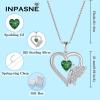 imageHeart Butterfly Necklace for Women 925 Sterling Silver Heart Pendant with Birthstone Jewelry for Women Her Mom Wife05 May  Emerald