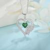 imageHeart Butterfly Necklace for Women 925 Sterling Silver Heart Pendant with Birthstone Jewelry for Women Her Mom Wife05 May  Emerald