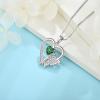 imageHeart Butterfly Necklace for Women 925 Sterling Silver Heart Pendant with Birthstone Jewelry for Women Her Mom Wife05 May  Emerald