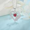 imageHeart Butterfly Necklace for Women 925 Sterling Silver Heart Pendant with Birthstone Jewelry for Women Her Mom Wife07 July  Ruby