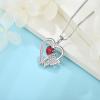 imageHeart Butterfly Necklace for Women 925 Sterling Silver Heart Pendant with Birthstone Jewelry for Women Her Mom Wife07 July  Ruby
