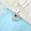imageHeart Butterfly Necklace for Women 925 Sterling Silver Heart Pendant with Birthstone Jewelry for Women Her Mom Wife08 August  Peridot