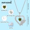 imageHeart Butterfly Necklace for Women 925 Sterling Silver Heart Pendant with Birthstone Jewelry for Women Her Mom Wife08 August  Peridot