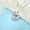 imageHeart Butterfly Necklace for Women 925 Sterling Silver Heart Pendant with Birthstone Jewelry for Women Her Mom Wife10 October  Pink Tourmaline