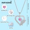 imageHeart Butterfly Necklace for Women 925 Sterling Silver Heart Pendant with Birthstone Jewelry for Women Her Mom Wife10 October  Pink Tourmaline